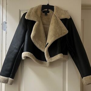 Forever 21 Black and Tan Teddy Jacket
